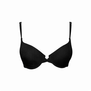 Jessica Simpson Front-Closure Strappy-Back Plunge Bra 34C | Black Sleek